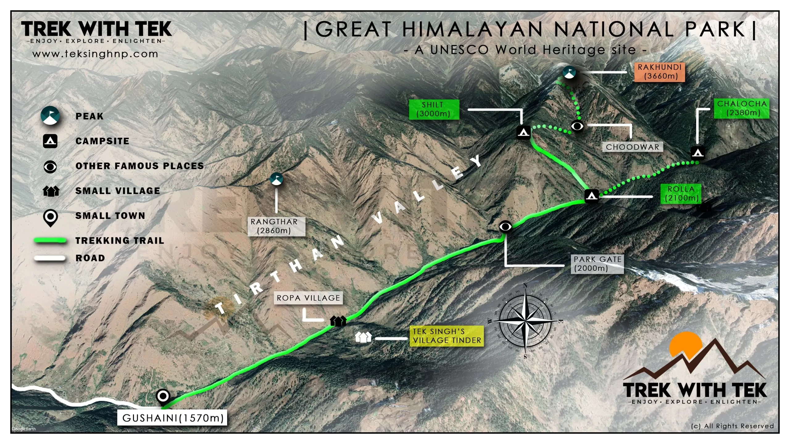 ghnp trek route trek with tek tirthan valley trek great himalayan national park